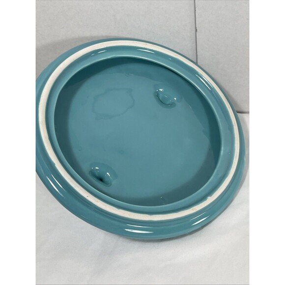 Pioneer Woman 9.5" Potato Keeper 2019 Breezy Blossoms Teal Large Great Condition - Picture 5 of 8